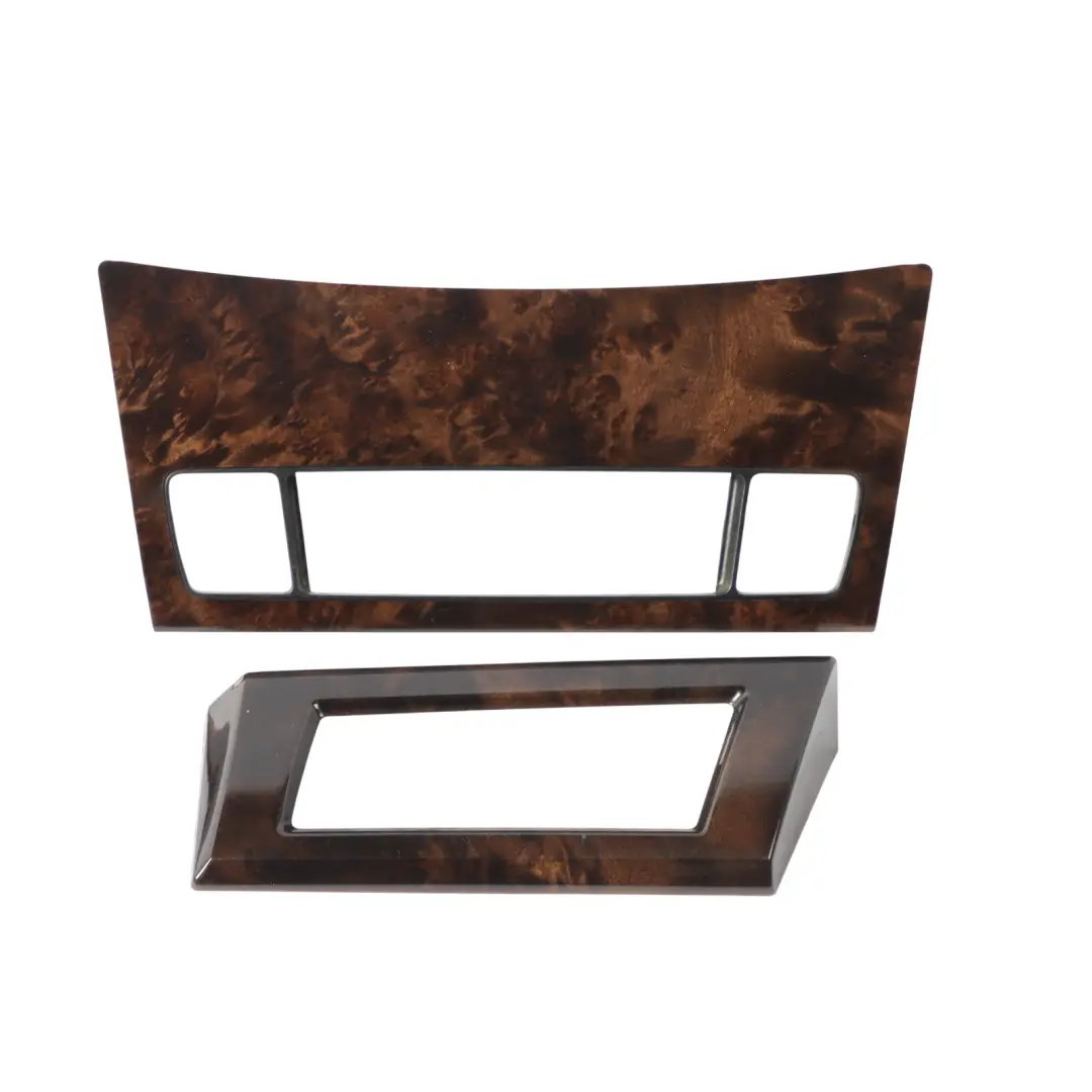 Trim BMW E60 E61 LCI 3 Set Decor Strip Interior Cover Dark Wood Dunkel to Dash with Part number 6974722 Dash Trim BMW E60 E61 LCI 3 Set Decor Strip Interior Cover Dark Wood Dunkel - SKU rhd-6974722-3 - Part number 6974722