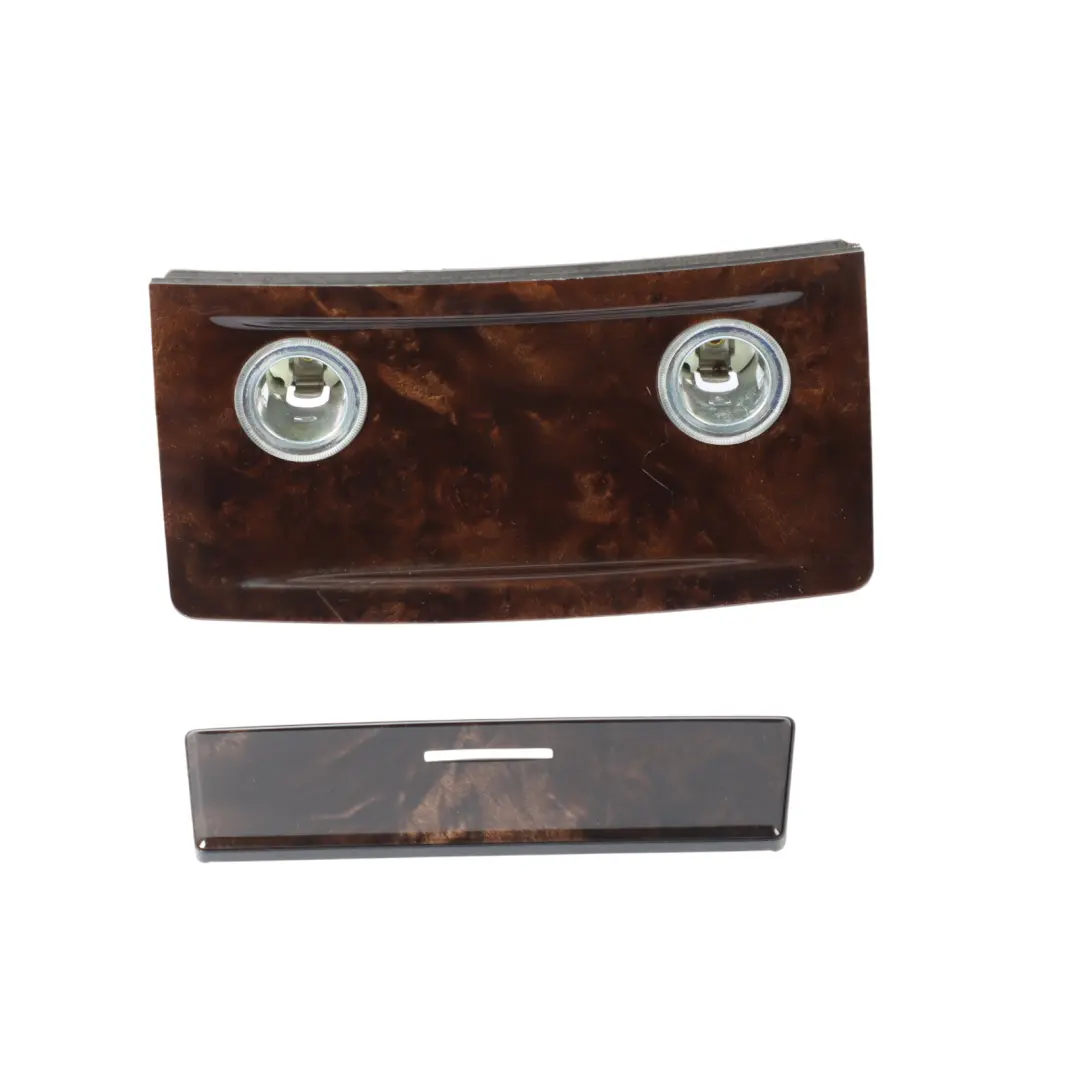 Trim BMW E60 E61 LCI 3 Set Decor Strip Interior Cover Dark Wood Dunkel to Dash with Part number 6974722 Dash Trim BMW E60 E61 LCI 3 Set Decor Strip Interior Cover Dark Wood Dunkel - SKU rhd-6974722-3 - Part number 6974722