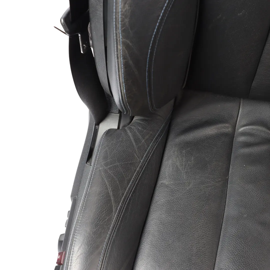 Front Right O/S Memory Heated Black Leather Blue Stitching to BMW F33 Sport Seat with Part number 8062620 BMW F33 Sport Seat Front Right O/S Memory Heated Black Leather Blue Stitching - SKU RHD-8062620-1 - Part number 8062620