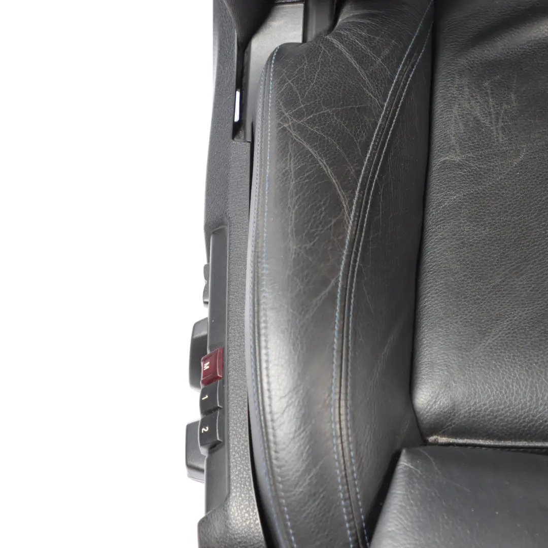 Front Right O/S Memory Heated Black Leather Blue Stitching to BMW F33 Sport Seat with Part number 8062620 BMW F33 Sport Seat Front Right O/S Memory Heated Black Leather Blue Stitching - SKU RHD-8062620-1 - Part number 8062620