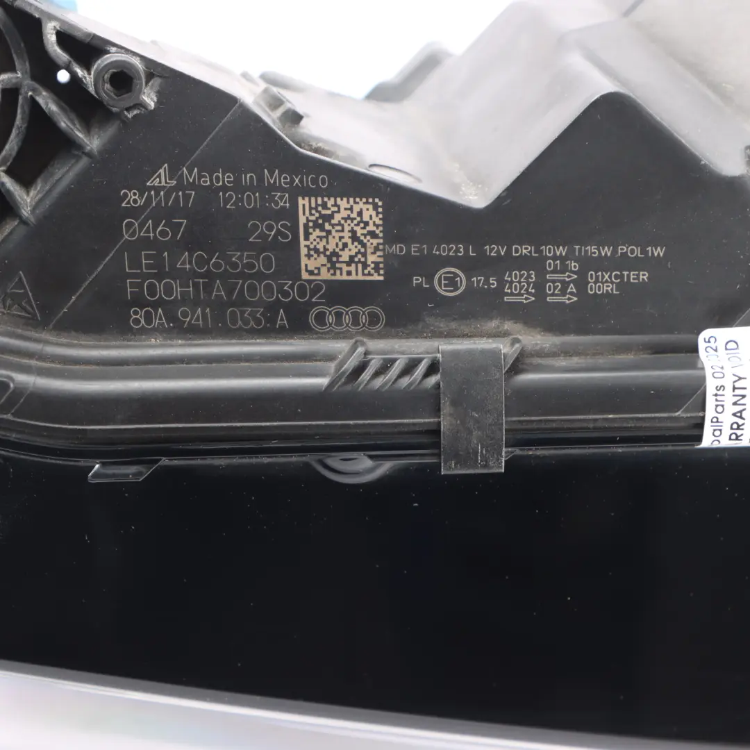 Audi Q5 SQ5 FY Headlight Headlamp Front Left N/S Passenger Side Light - SKU RHD-80A941773A - Part number 80A941773A