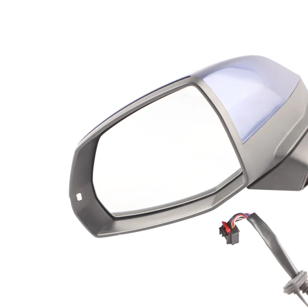 Audi Q5 FY Wing Door Mirror Left N/S Power Fold Navarra Blue - H5X - SKU RHD-80C857409C-NAB - Part number 80C857409C
