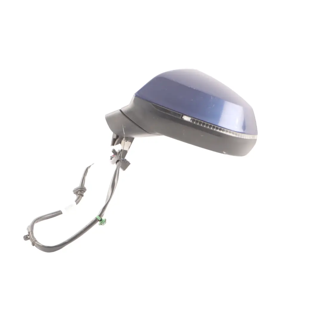 Audi Q5 FY Wing Door Mirror Left N/S Power Fold Navarra Blue - H5X - SKU RHD-80C857409C-NAB - Part number 80C857409C