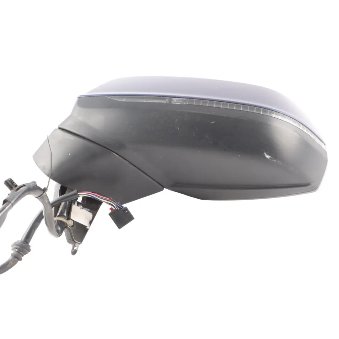 Audi Q5 FY Wing Door Mirror Left N/S Power Fold Navarra Blue - H5X - SKU RHD-80C857409C-NAB - Part number 80C857409C