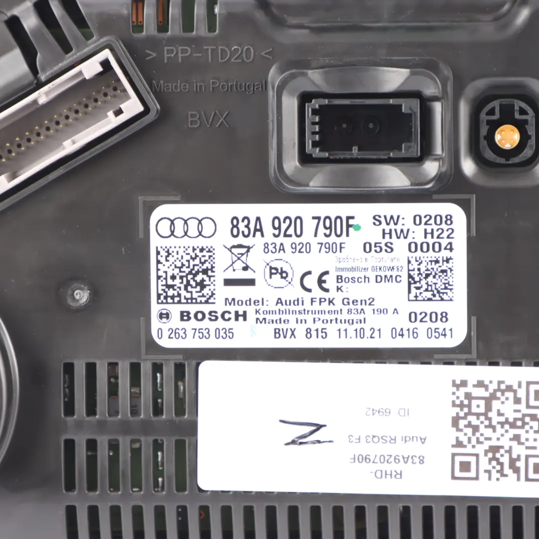 Audi Q3 RSQ3 F3 Petrol Virtual Instrument Cluster Clocks Automatic - SKU RHD-83A920790F - Part number 83A920790F