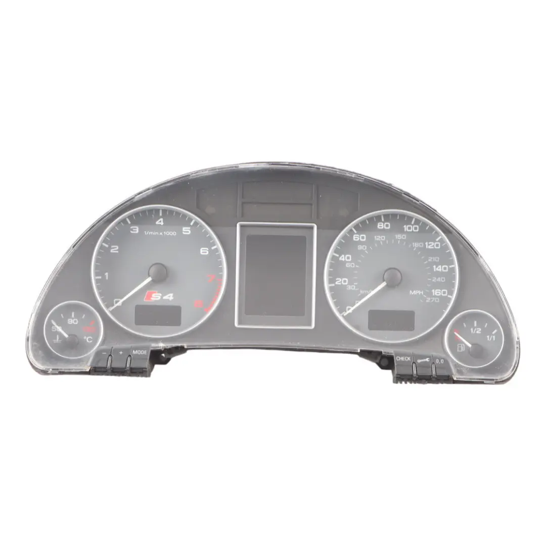 Instrument Cluster Clocks Speedo Meter Manual to Audi S4 B6 Petrol with Part number 8E0920981FX Audi S4 B6 Petrol Instrument Cluster Clocks Speedo Meter Manual - SKU RHD-8E0920981FX - Part number 8E0920981FX