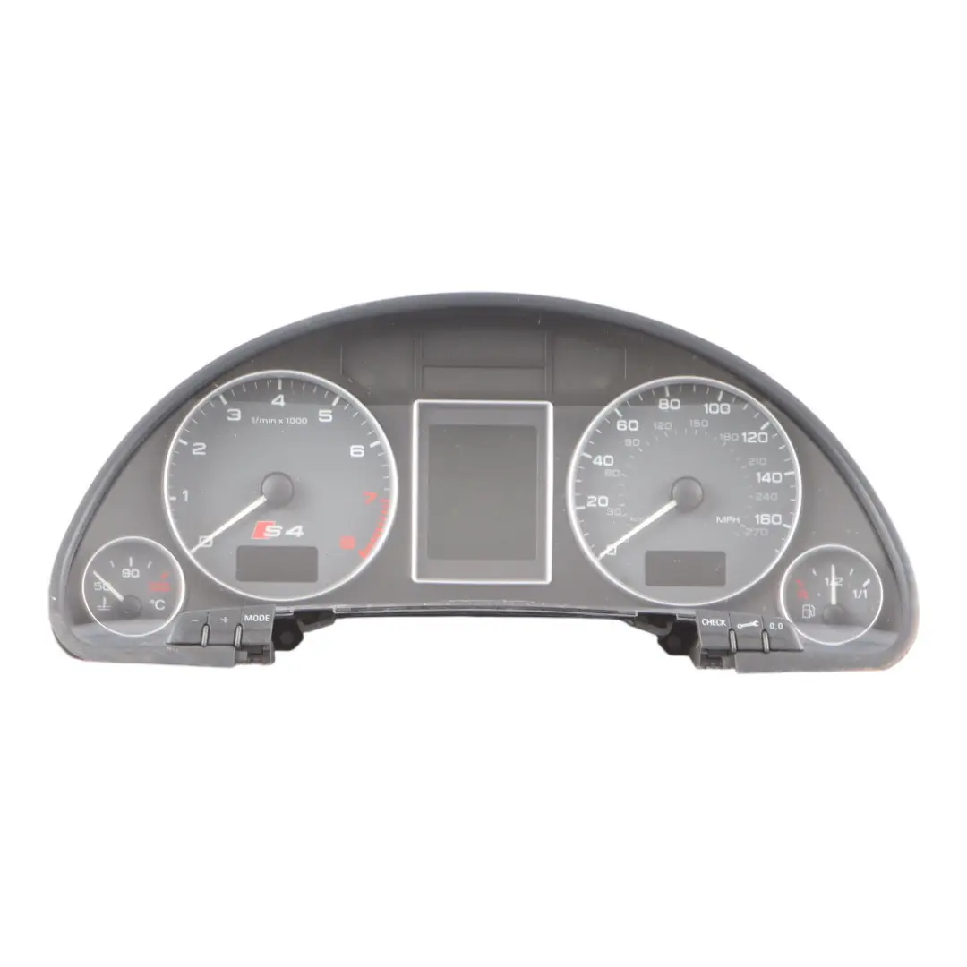 Instrument Cluster Speedo Clocks Petrol Automatic to Audi S4 B7 with Part number 8E0920982K Audi S4 B7 Instrument Cluster Speedo Clocks Petrol Automatic - SKU RHD-8E0920982K - Part number 8E0920982K