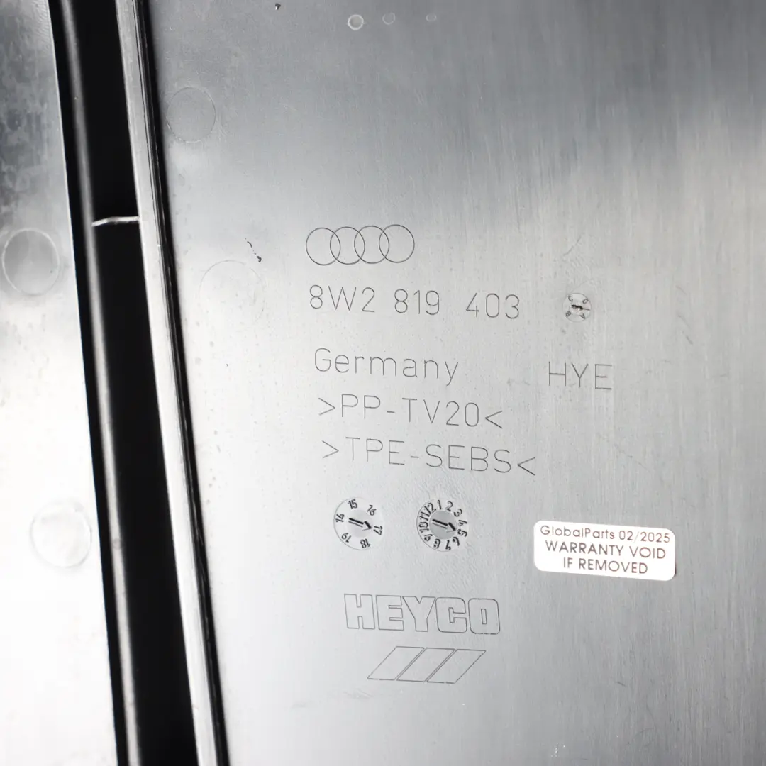 Audi A4 S4 B9 Front Windscreen Windshield Scuttle Panel Trim Covering - SKU RHD-8W2819408 - Part number 8W2819408