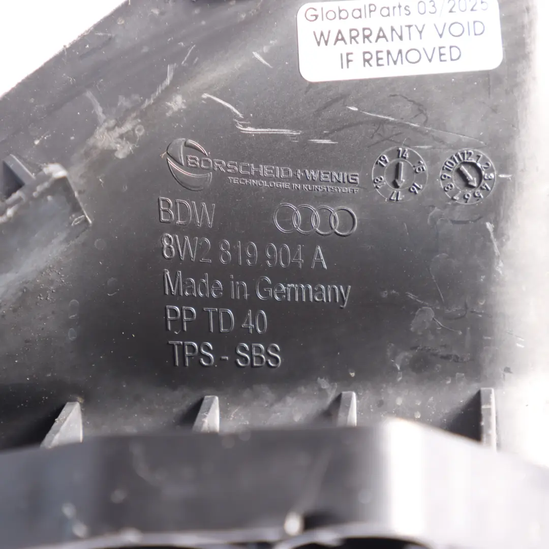 CWGD Front Air Intake Guide Duct Tube Vent to Audi S4 B9 3.0 TFSI with Part number 8W2819904A Audi S4 B9 3.0 TFSI CWGD Front Air Intake Guide Duct Tube Vent - SKU RHD-8W2819904A - Part number 8W2819904A