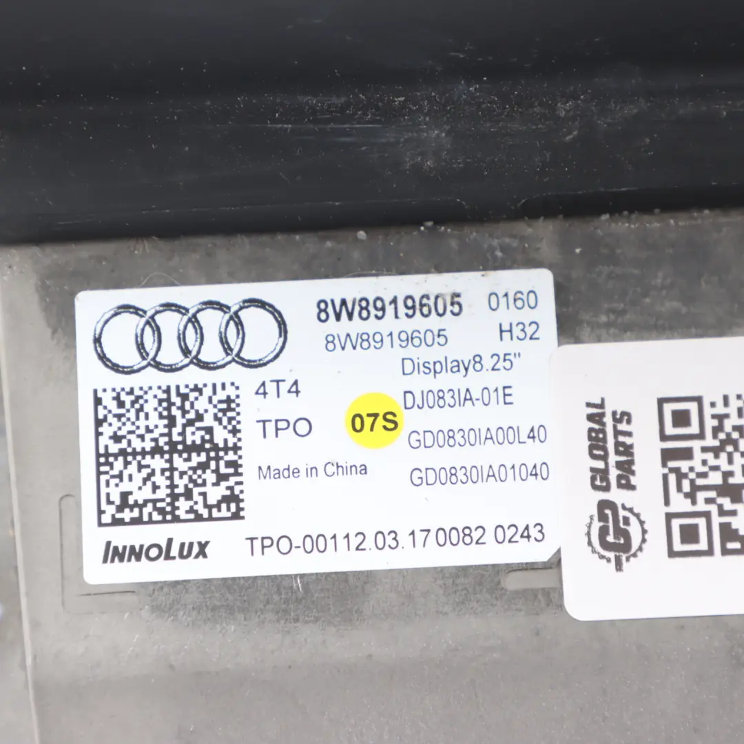 Audi A4 S4 B9 Display Screen Dashboard Multifunction Monitor Unit - SKU RHD-8W8919605-1 - Part number 8W8919605