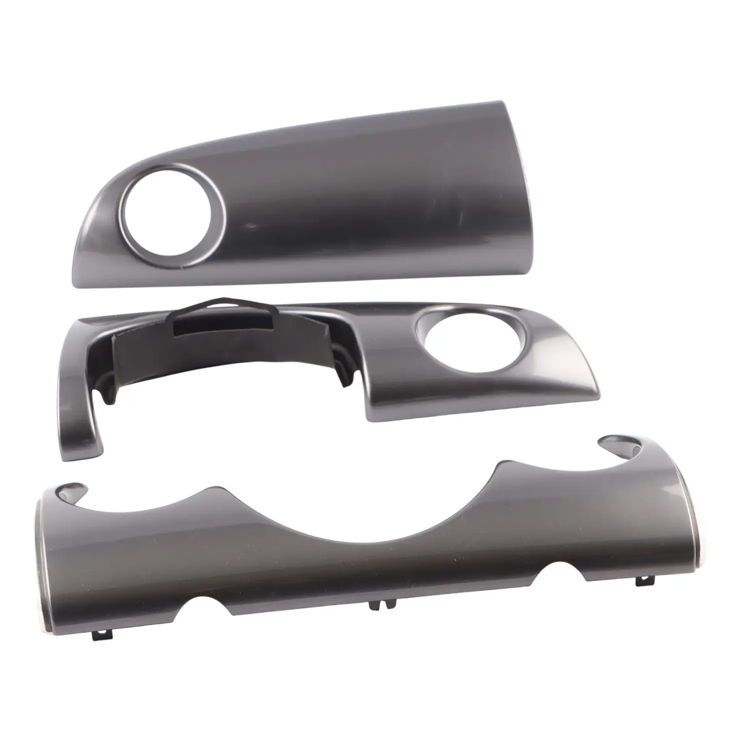 BMW Mini Cooper 1 R50 R53 Set Dashboard Panel Trim Strip Cover Anthracite Silver