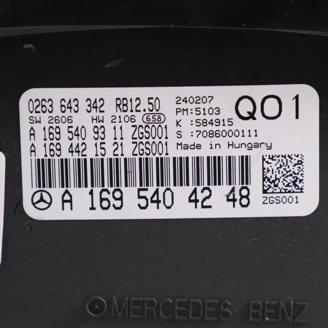 Instrument Cluster Speedometer Clocks Automat Petrol to Mercedes W245 with Part number A1695404248 Mercedes W245 Instrument Cluster Speedometer Clocks Automat Petrol - SKU RHD-A1695404248 - Part number A1695404248