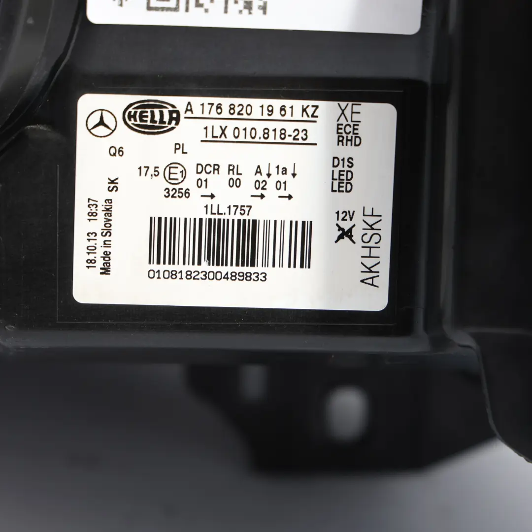 Headlight Bixenon Front Left N/S Passenger Side A1768201961 to Mercedes W176 with Part number A1768202961 Mercedes W176 Headlight Bixenon Front Left N/S Passenger Side A1768201961 - SKU RHD-A1768202961 - Part number A1768202961