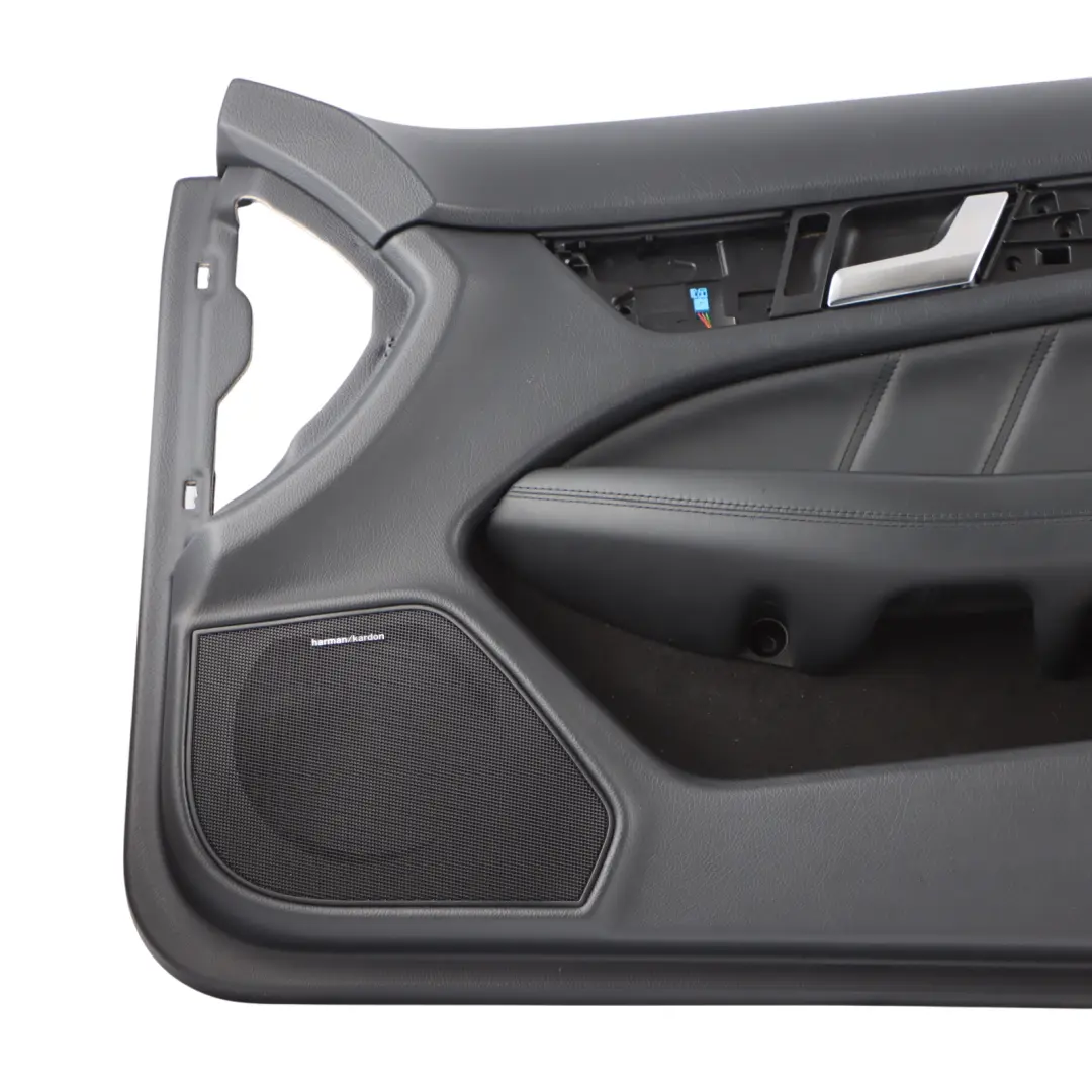 Mercedes C204 Front Right O/S Door Card Trim Panel Leather Black - SKU RHD-A2047203871 - Part number A2047203871