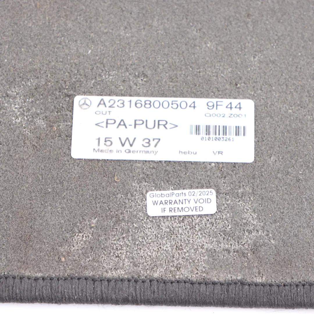 Interior Carpet Floor Mats Black Front Set A2316800504 to Mercedes SL R231 AMG with Part number A2316800104 Mercedes SL R231 AMG Interior Carpet Floor Mats Black Front Set A2316800504 - SKU RHD-A2316800104 - Part number A2316800104