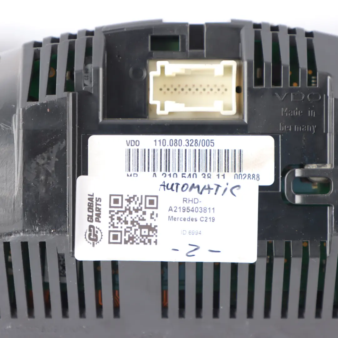 Instrument Cluster Speedo Clocks Automatic A2035409948 to Mercedes CLS C219 Diesel with Part number A2195403811 Mercedes CLS C219 Diesel Instrument Cluster Speedo Clocks Automatic A2035409948 - SKU RHD-A2195403811 - Part number A2195403811