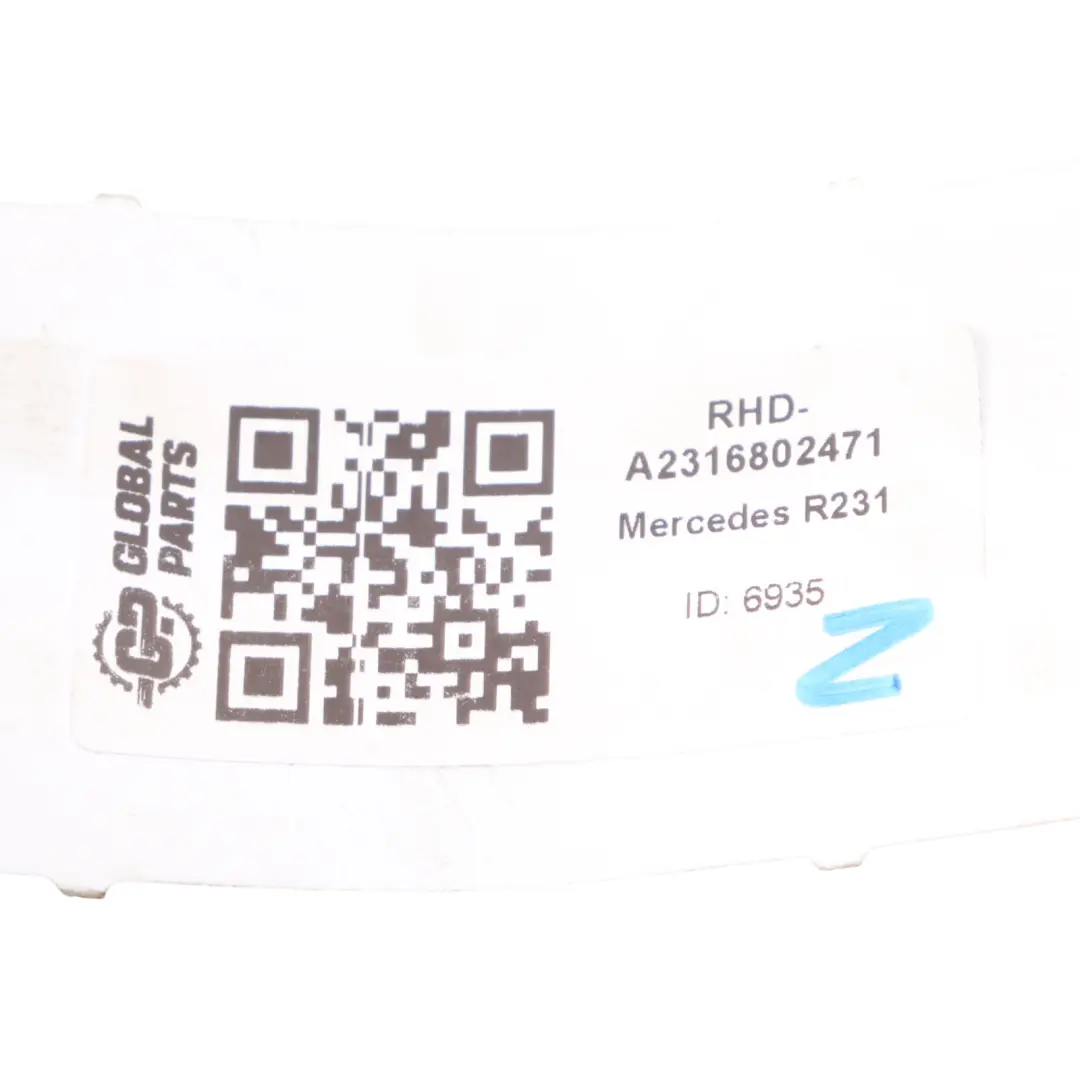 Mercedes R231 Dashboard Panel Centre Trim Strip Cover Chrome - SKU RHD-A2316802471 - Part number A2316802471