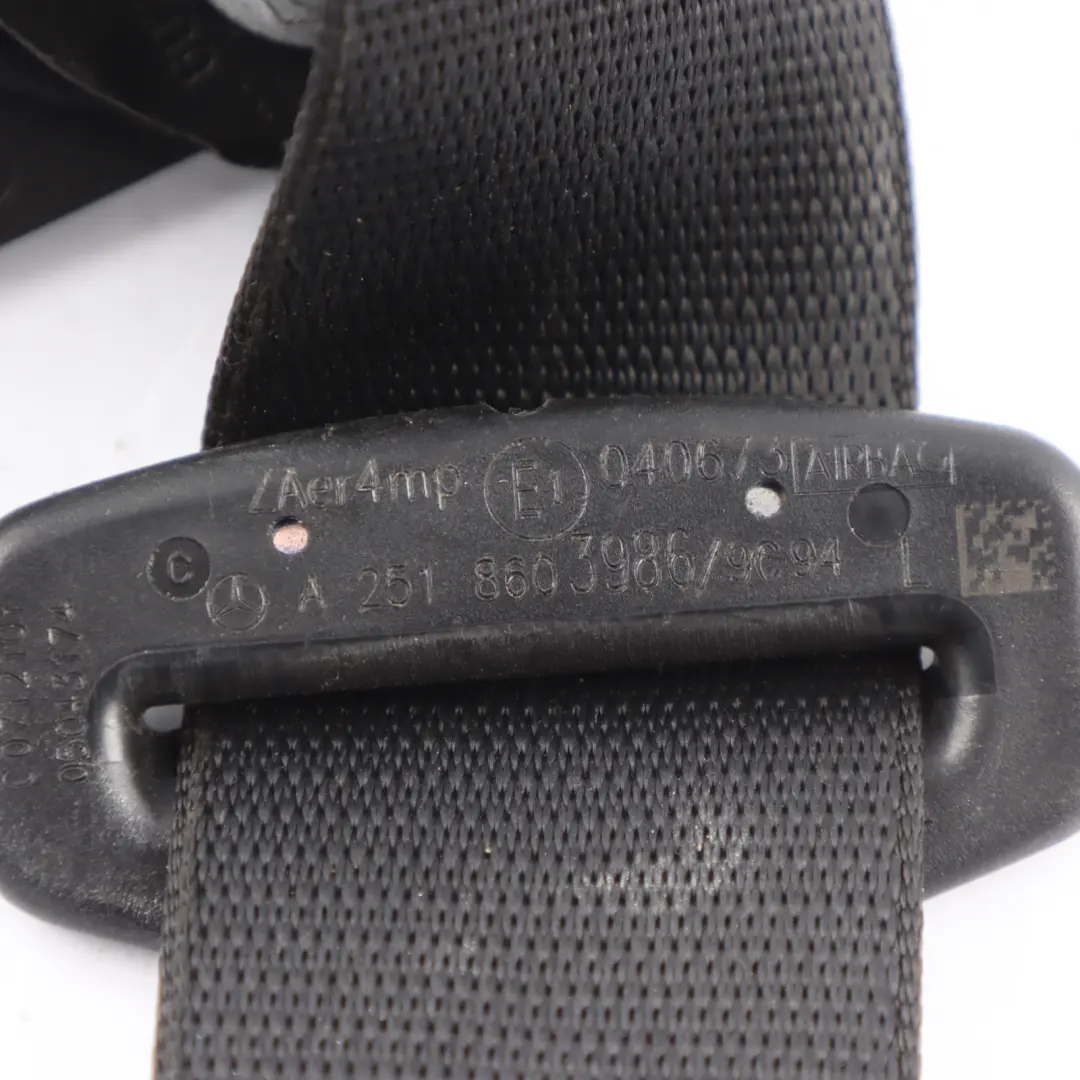 Front Left N/S Seat Belt Black to Mercedes ML W164 with Part number A2518603986 Mercedes ML W164 Front Left N/S Seat Belt Black - SKU RHD-A2518603986 - Part number A2518603986