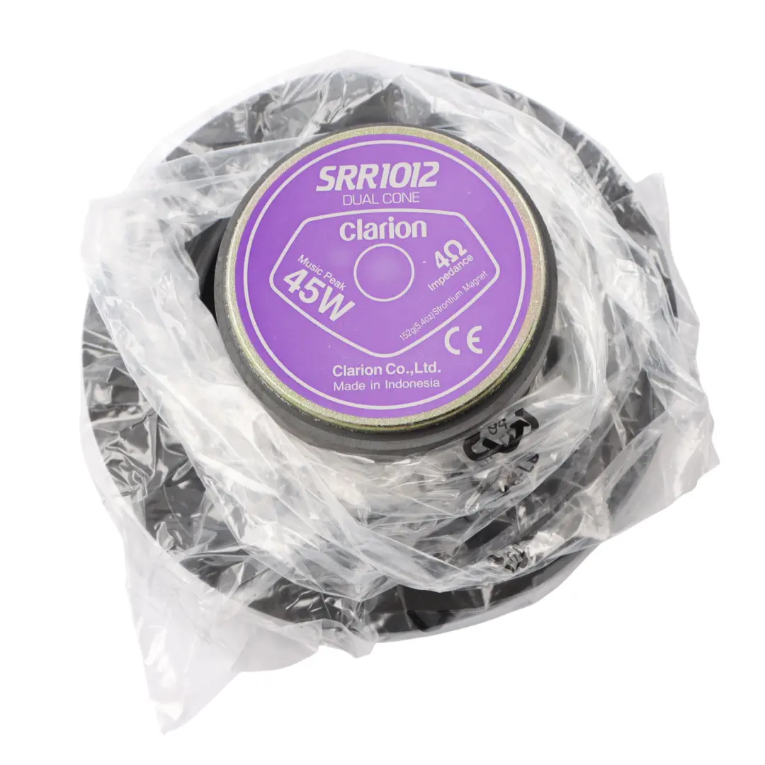 Clarion Dual Cone Audio Stereo Speaker Set 45W 90dB 10cm to with Part number SRR1012 Clarion Dual Cone Audio Stereo Speaker Set 45W 90dB 10cm - SKU SRR1012 - Part number SRR1012