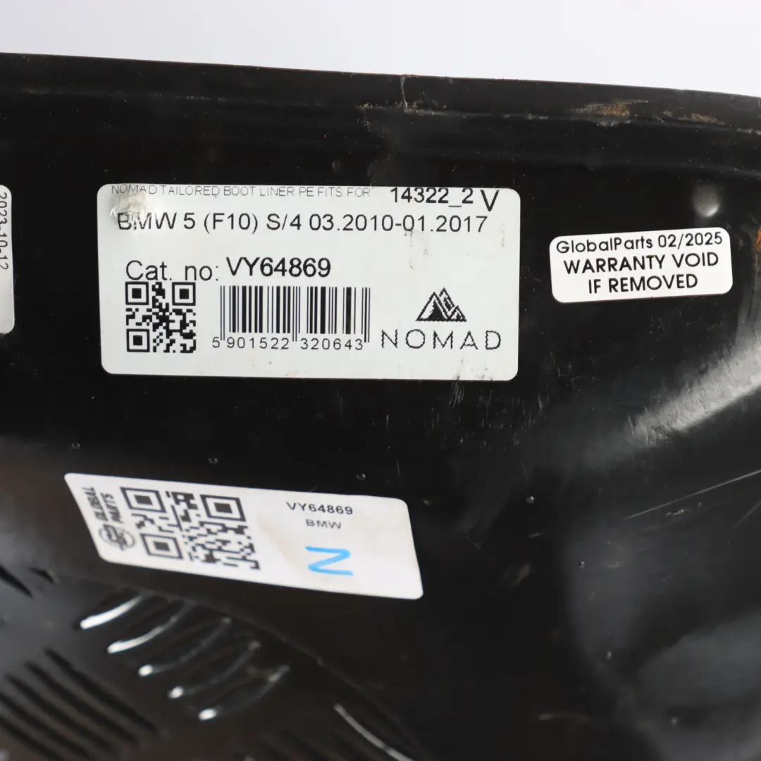 BMW F10 Boot Trunk Floor Luggage Compartment Rubber Mat Trim Cover - SKU VY64869 - Part number VY64869