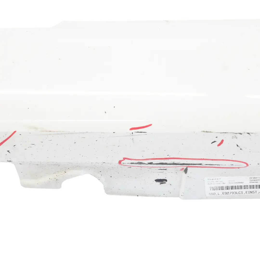  Faldón Lateral BMW E92 E93 LCI Listón Izquierda Alpinweiss 3 Blanco - 300 - SKU 0038433-AW - Número de pieza 0038433