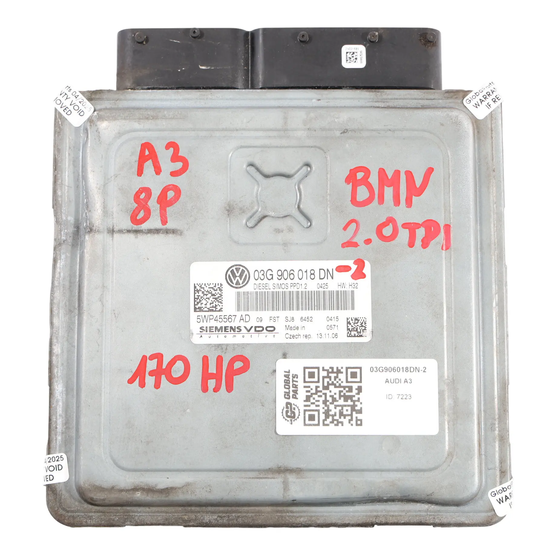 Audi A3 8P 2.0 TDI 170HP BMN Engine Control Unit ECU 03G906018DN Automatic