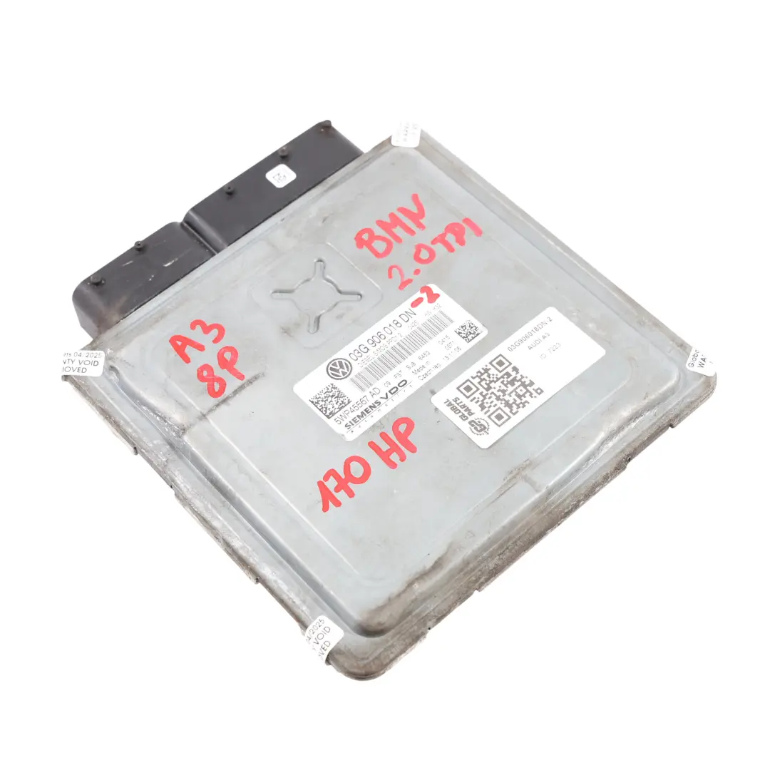 170HP BMN Engine Control Unit ECU Automatic to Audi A3 8P 2.0 TDI with Part number 03G906018DN Audi A3 8P 2.0 TDI 170HP BMN Engine Control Unit ECU Automatic - SKU 03G906018DN-2 - Part number 03G906018DN