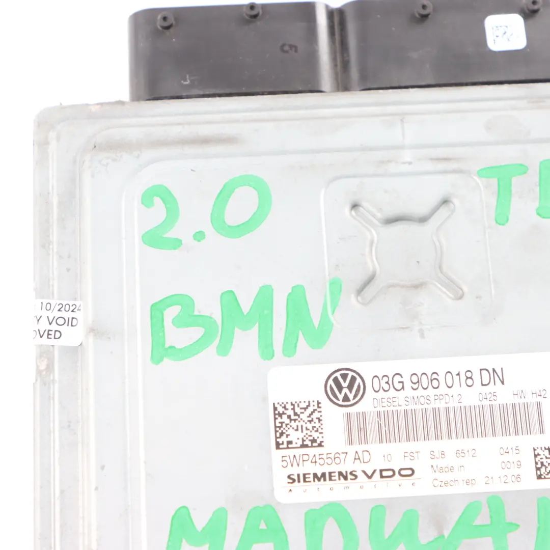 170HP BMN Engine Control Module Unit ECU Manual to Audi A3 8P 2.0 TDI with Part number 03G906018DN Audi A3 8P 2.0 TDI 170HP BMN Engine Control Module Unit ECU Manual - SKU 03G906018DN - Part number 03G906018DN