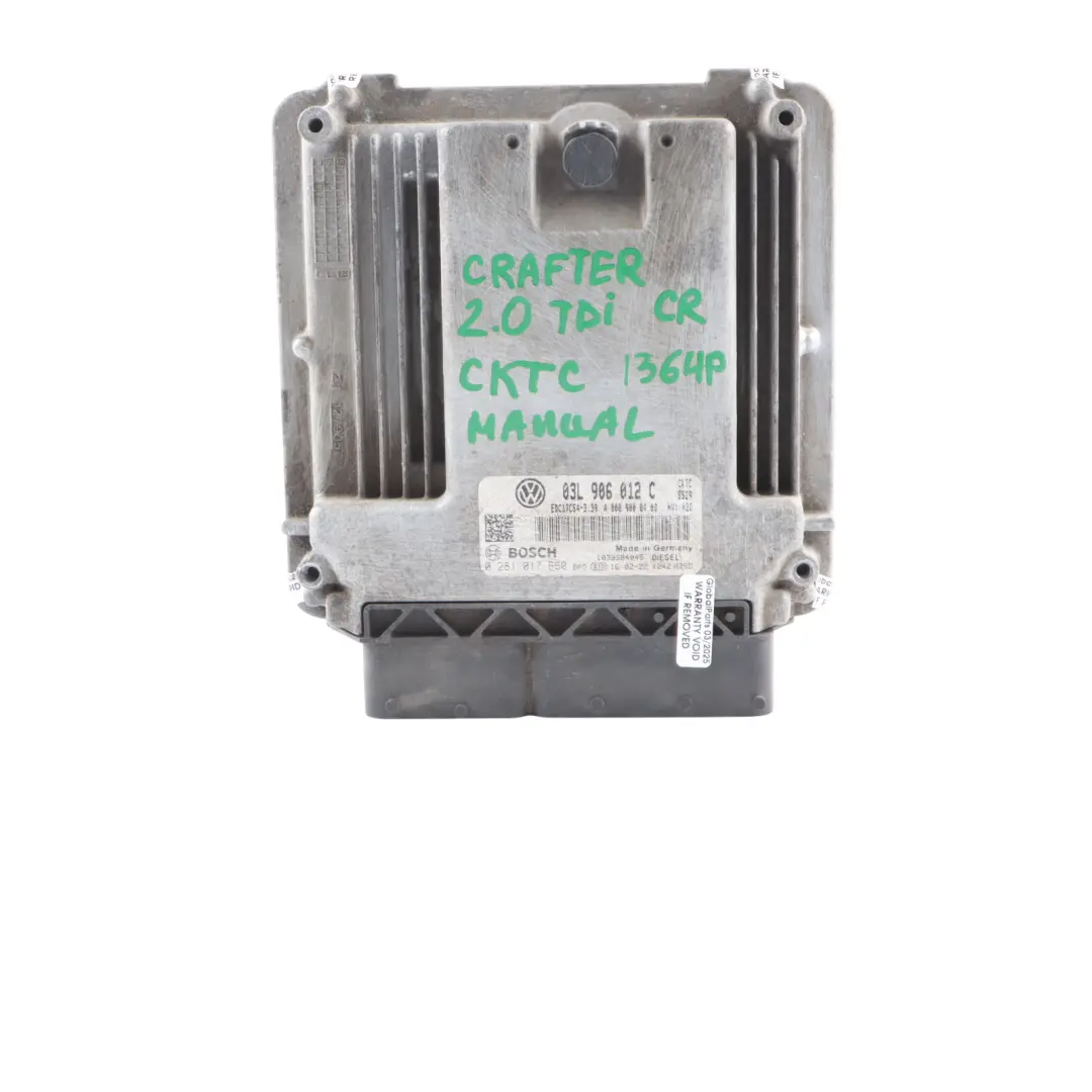 CKTC 136HP Engine Unit ECU Kit Manual Volkswagen Crafter 2E 2.0 TDI - SKU 03L906012C-1 - Part number 03L906012C