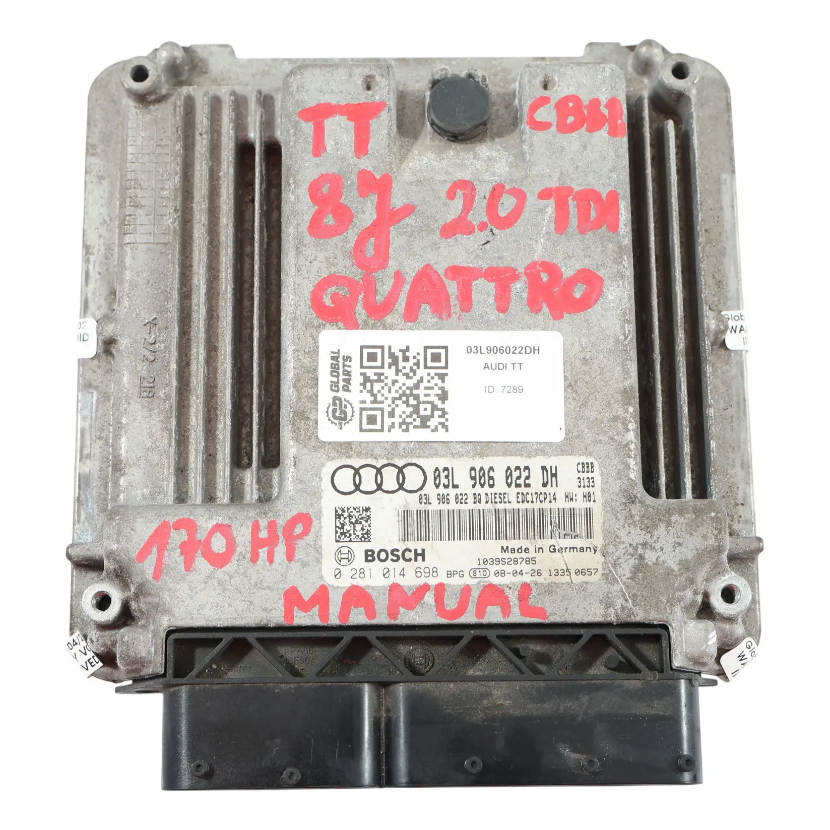 Audi TT 8J 2.0 TDI 170 CV CBBB Quattro Module Moteur ECU 03L906022DH Manuel