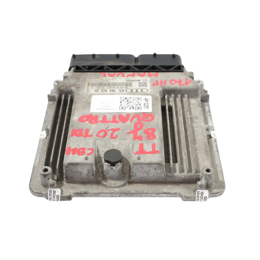 CBBB Quattro Module Moteur ECU Manuel pour Audi TT 8J 2.0 TDI 170 CV à propos du numéro de pièce 03L906022DH Audi TT 8J 2.0 TDI 170 CV CBBB Quattro Module Moteur ECU Manuel - SKU 03L906022DH - Numéro de pièce 03L906022DH