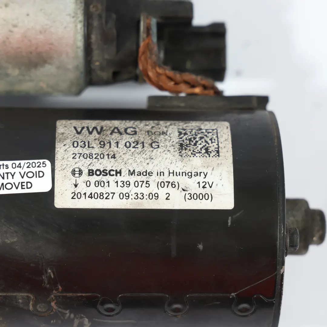  Starter Motor Audi A4 B8 A5 8T Engine Motor Actuator Diesel Bosch - SKU 03L911021G - Part number 03L911021G