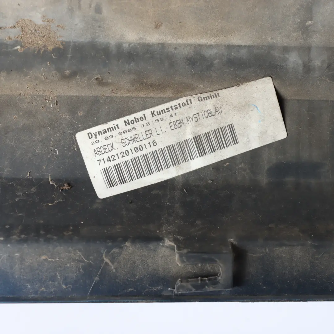 Side Skirt BMW X3 E83 M Sport Door Sill Cover Left N/S Mysticblau Blue - A07 to with Part number 0403480 Side Skirt BMW X3 E83 M Sport Door Sill Cover Left N/S Mysticblau Blue - A07 - SKU 0403480-MYS - Part number 0403480