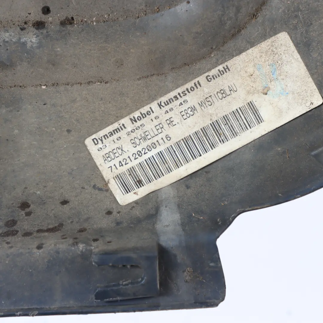 Side Skirt BMW X3 E83 M Sport Door Sill Cover Right O/S Mysticblau Blue - A07 to with Part number 0403482 Side Skirt BMW X3 E83 M Sport Door Sill Cover Right O/S Mysticblau Blue - A07 - SKU 0403482-MYS - Part number 0403482