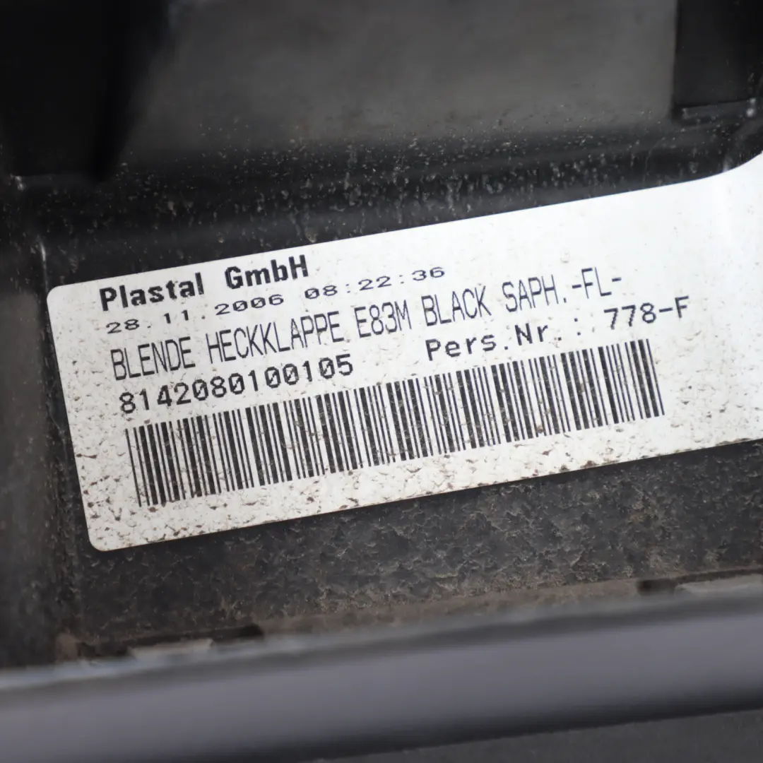 BMW X3 E83 M Sport Blende Heckklappe Black Sapphire Schwarz - 475 - SKU 0403511-BS - Teilenummer 0403511