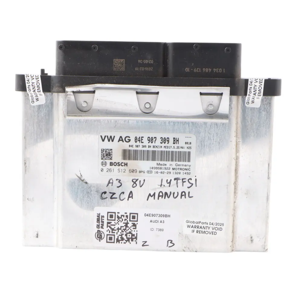 Audi A1 8X A3 8V 1.4 TFSI CZCA 125HP Engine Control Unit ECU 04E907309BH Manual