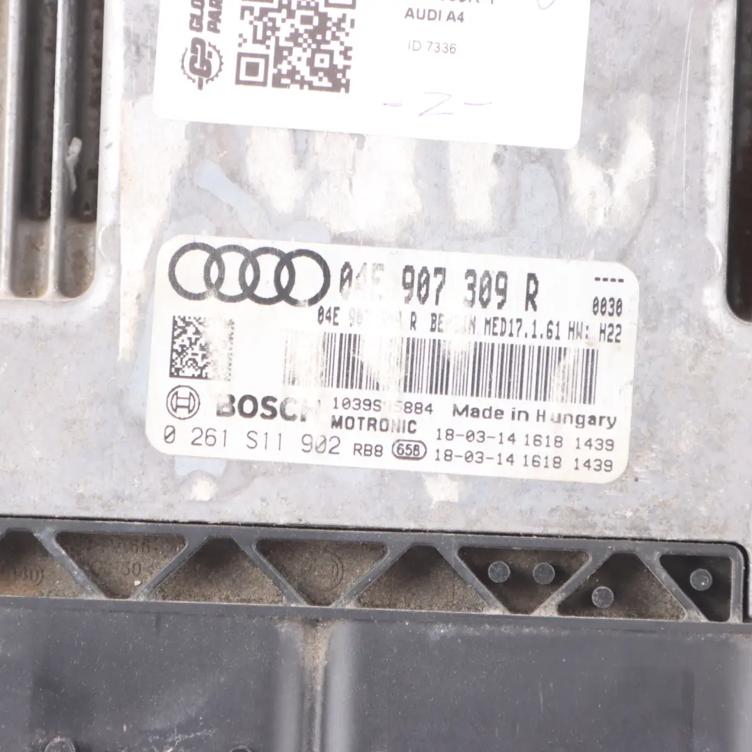 Audi A4 B9 1.4 TFSI CVNA 150HP Engine Control Unit ECU Kit Automatic - SKU 04E907309R-1 - Part number 04E907309R