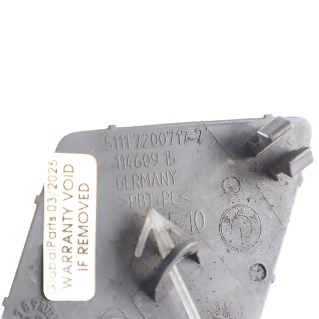 Front Bumper Trim Towing Eye Cover Cap Schwarz 2 Black 668 7200717 to BMW F10 F11 with Part number 2182402 BMW F10 F11 Front Bumper Trim Towing Eye Cover Cap Schwarz 2 Black 668 7200717 - SKU 2182402-SCH - Part number 2182402