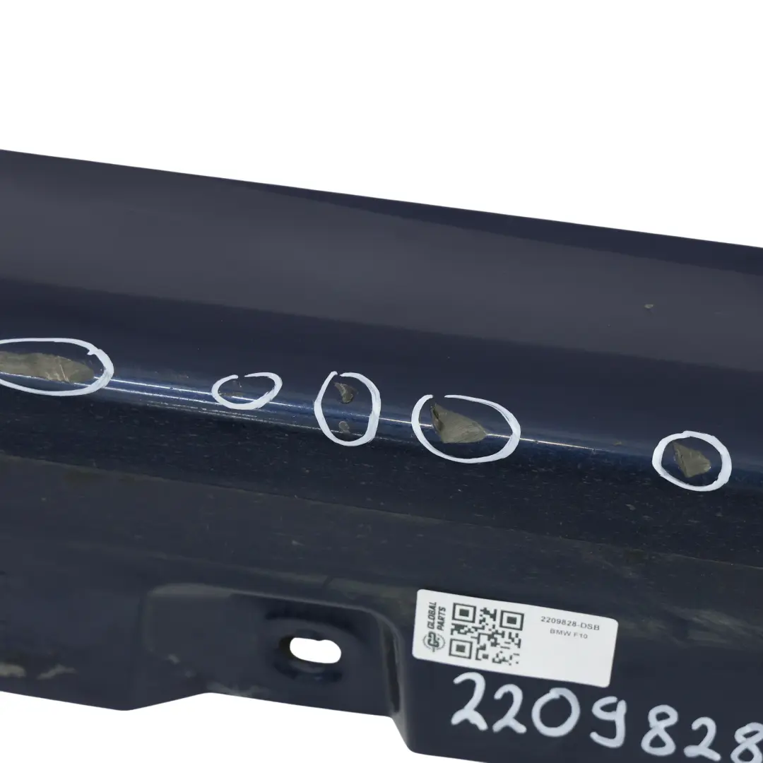 Door Sill Cover Skirt Panel Right O/S Tiefseeblau Blue Metallic A76 to BMW F10 F11 with Part number 2209828 BMW F10 F11 Door Sill Cover Skirt Panel Right O/S Tiefseeblau Blue Metallic A76 - SKU 2209828-DSB - Part number 2209828