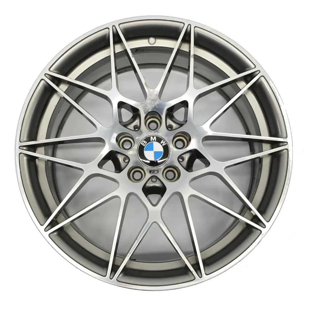 Ferric Grau Hinterrad Felge 20" M Sternspeiche 666 10J für BMW F80 M3 mit Teilenummer 2287501 BMW F80 M3 Ferric Grau Hinterrad Felge 20" M Sternspeiche 666 10J - SKU 2287501-3 - Teilenummer 2287501