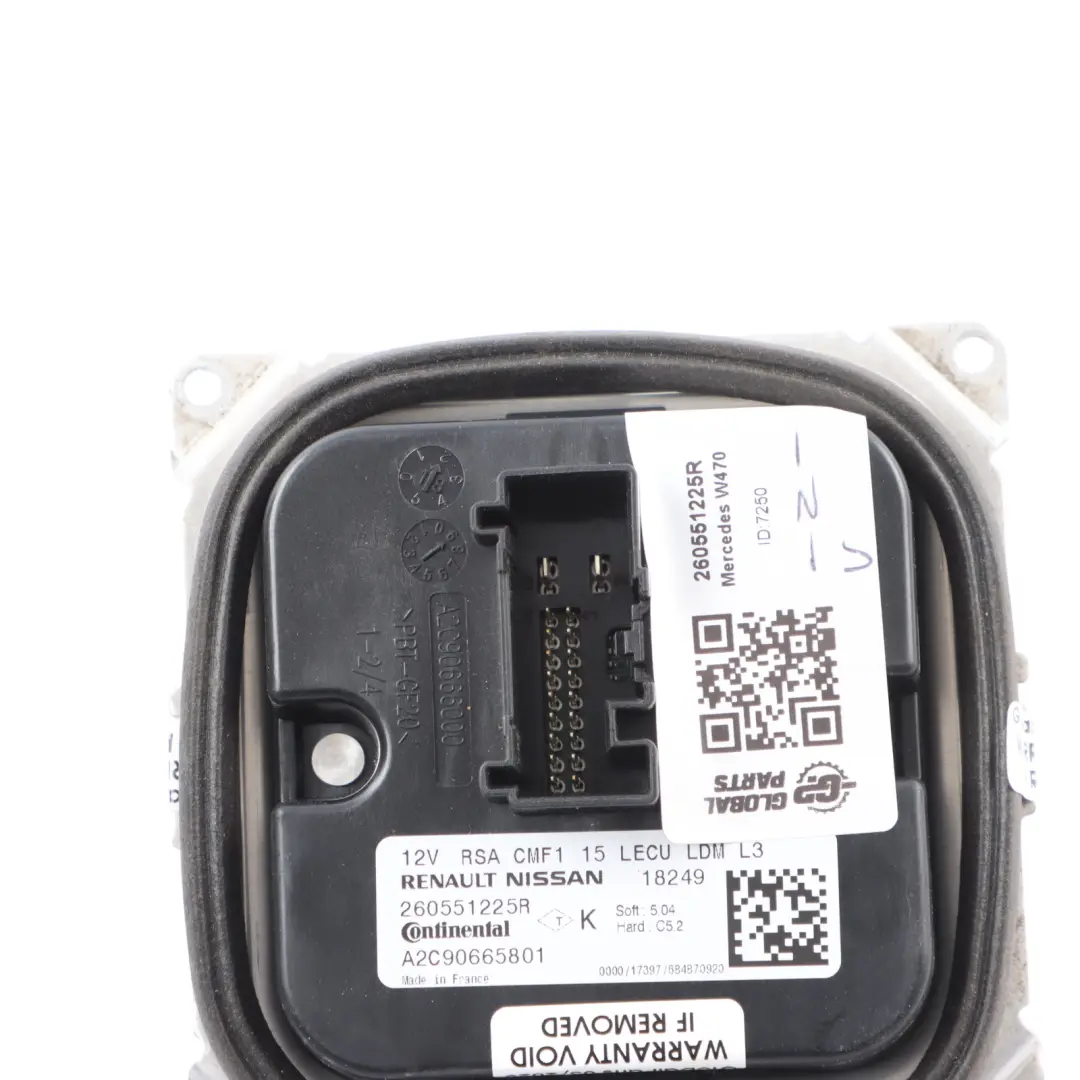 W470 LED Headlight Lamp Module Control Ballast Unit ECU to Mercedes with Part number 260551225R Mercedes W470 LED Headlight Lamp Module Control Ballast Unit ECU - SKU 260551225R - Part number 260551225R