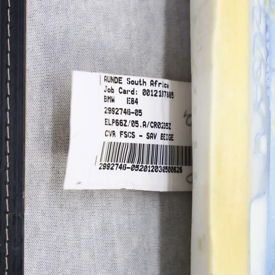 Cojín Asiento Delantero Funda Sport Derecha Izquierda Cuero Beige para BMW X1 E84 con número de pieza 2992746 BMW X1 E84 Cojín Asiento Delantero Funda Sport Derecha Izquierda Cuero Beige - SKU 2992746 - Número de pieza 2992746