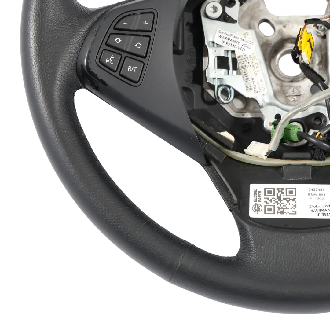 Pelle Nera Multifunzione per BMW X3 E83 LCI Volante In con numero di parte 3448455 BMW X3 E83 LCI Volante In Pelle Nera Multifunzione - SKU 3455481 - Numero di parte 3448455