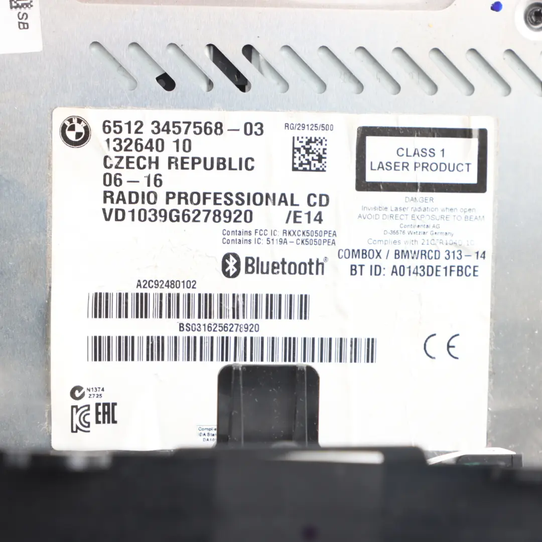 Radio CD Player Mini Cooper R55 R56 R57 LCI R60 Radio Boost Head Unit to with Part number 3457568 Radio CD Player Mini Cooper R55 R56 R57 LCI R60 Radio Boost Head Unit - SKU 3457568-1 - Part number 3457568