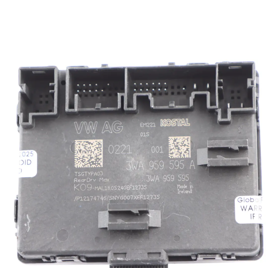 Audi A3 RS3 8V Door Control Unit ECU Module Front Driver's Side - SKU 3WA959595A - Part number 3WA959595A