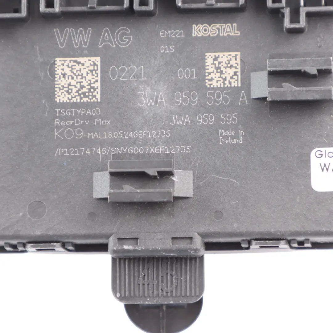Audi A3 RS3 8V Unità Controllo Porta Modulo ECU Anteriore Lato Guida - SKU 3WA959595A - Numero di parte 3WA959595A