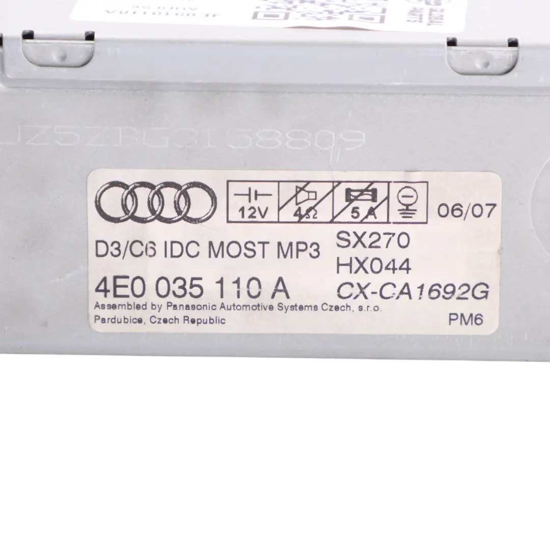Cargador CD Audi S6 C6 A8 D3 Cargador 6 Discos Unidad Central MMI para con número de pieza 4E0910110A Cargador CD Audi S6 C6 A8 D3 Cargador 6 Discos Unidad Central MMI - SKU 4E0910110A - Número de pieza 4E0910110A