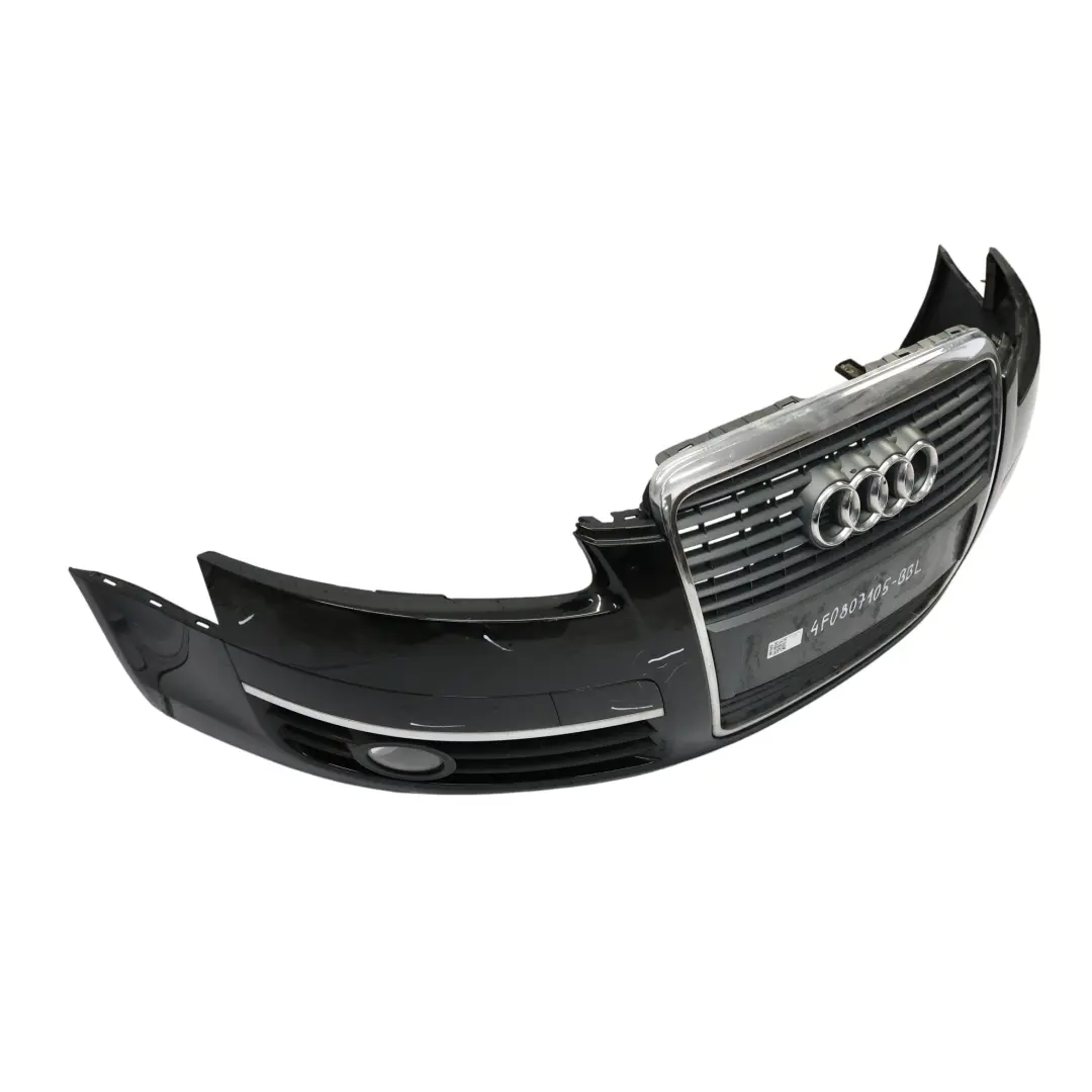 Front Bumper Trim Panel Cover Brilliant Black Metallic - Y9B to Audi A6 C6 with Part number 4F0807105 Audi A6 C6 Front Bumper Trim Panel Cover Brilliant Black Metallic - Y9B - SKU 4F0807105-BBL - Part number 4F0807105
