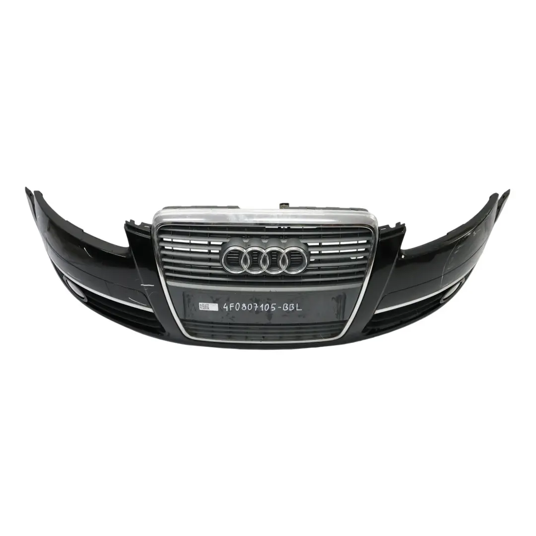Front Bumper Trim Panel Cover Brilliant Black Metallic - Y9B to Audi A6 C6 with Part number 4F0807105 Audi A6 C6 Front Bumper Trim Panel Cover Brilliant Black Metallic - Y9B - SKU 4F0807105-BBL - Part number 4F0807105