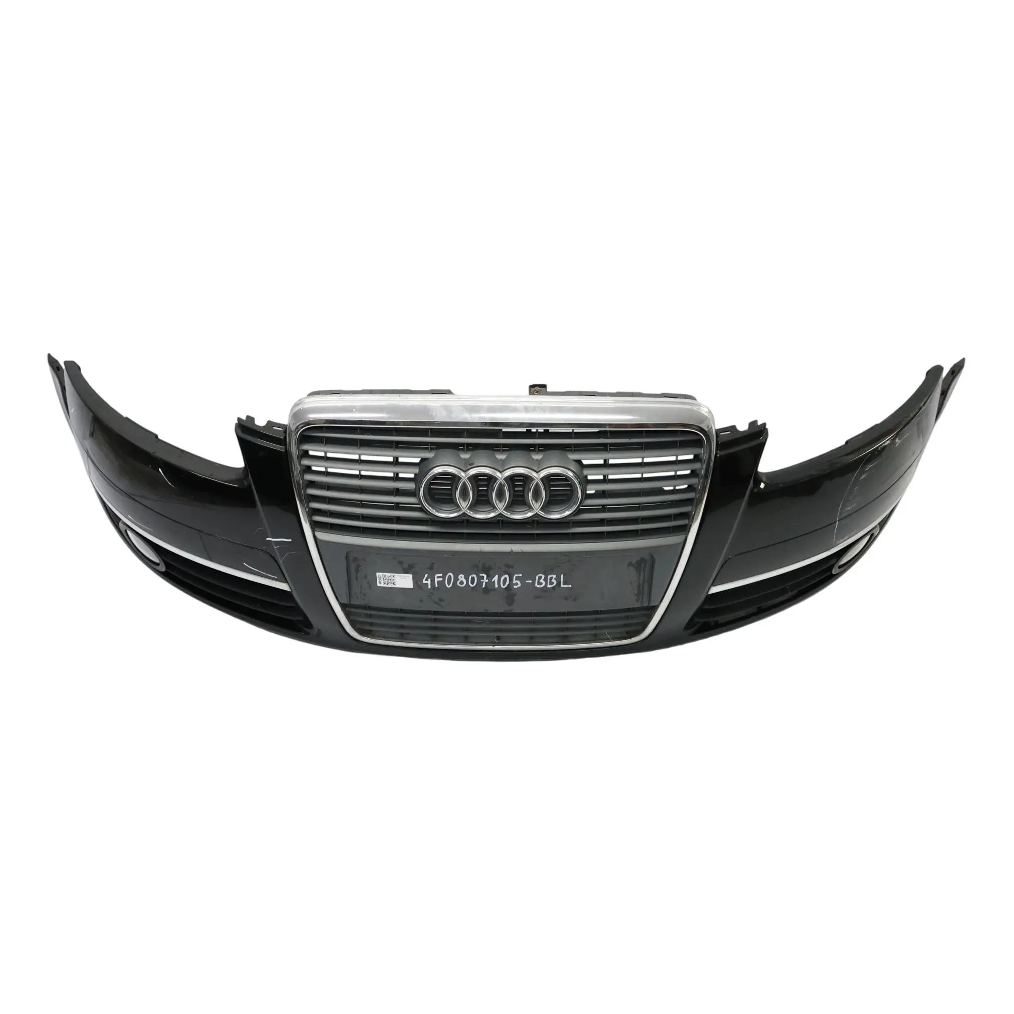 Audi A6 C6 Front Bumper Trim Panel Cover Brilliant Black Metallic - Y9B
